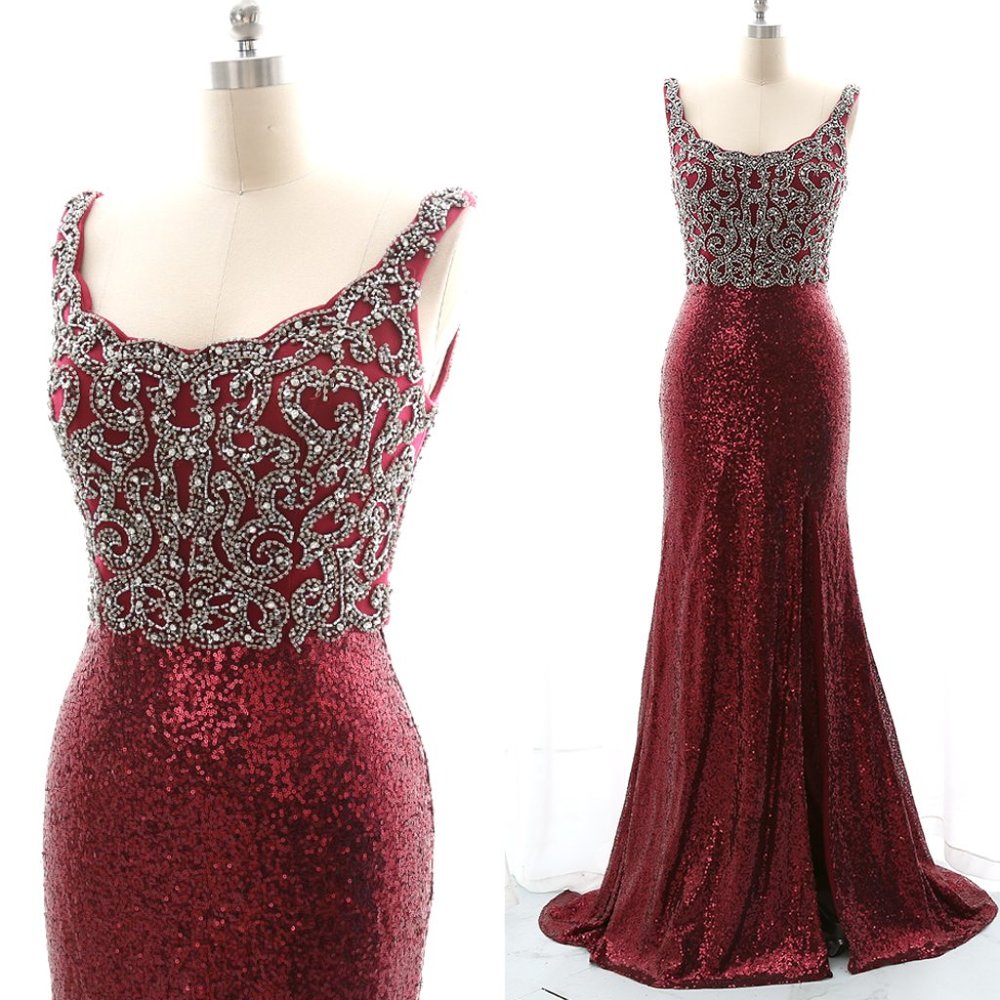 Runway Elegance Full length Sequined Evening Gown Silver Beaded Bodice Size 6